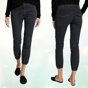 Nili Lotan Women's Cropped French Military Pants In Carbon Black Size 6